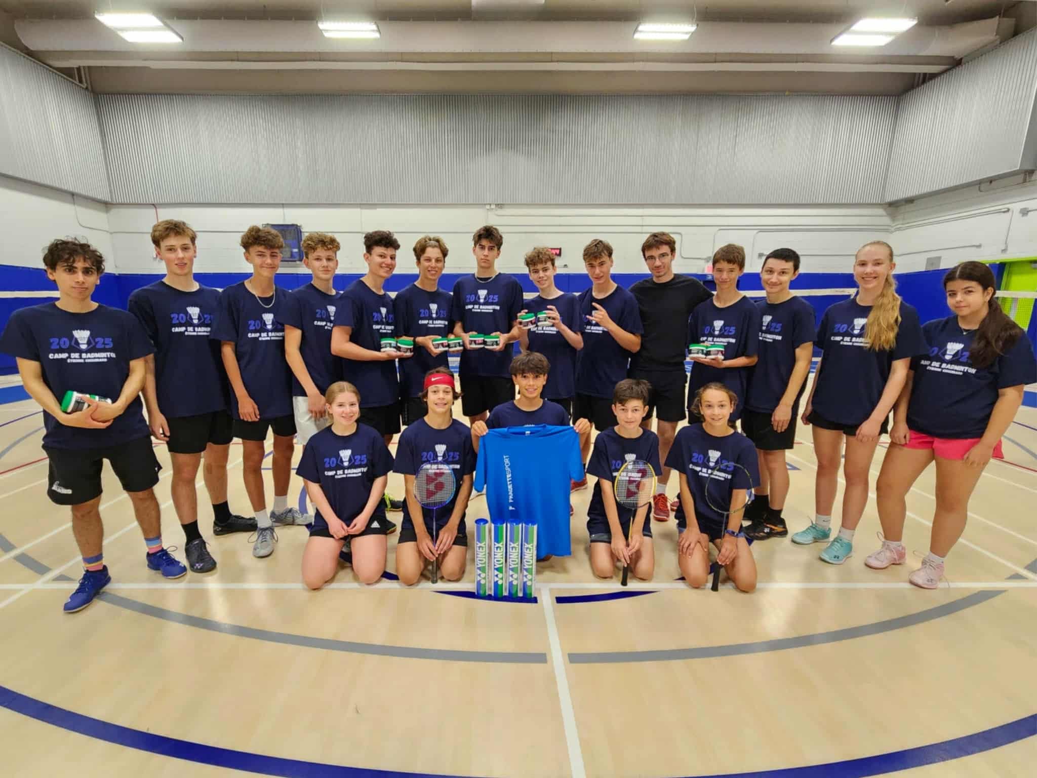 Photo officielle du groupe du camp de badminton Étienne Chouinard